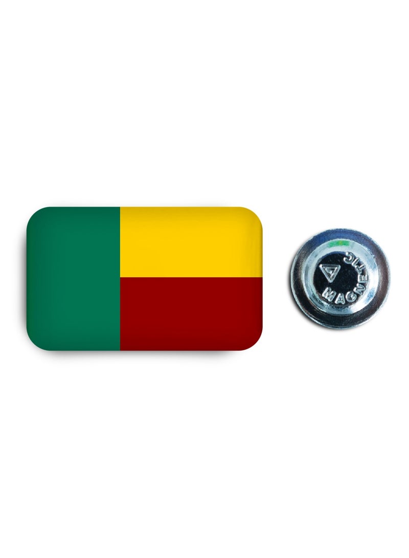 971MEDIA Benin Flag Magnetic Badge - Image 1