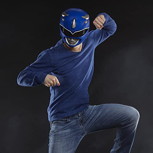 Power Rangers Lightning Collection Mighty Morphin Blue Ranger Premium Collector Helmet Full-Scale for Display, Roleplay, Cosplay, Multicolor - Image 5