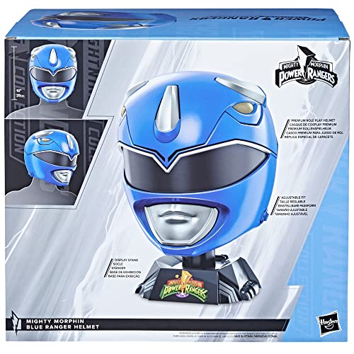 Power Rangers Lightning Collection Mighty Morphin Blue Ranger Premium Collector Helmet Full-Scale for Display, Roleplay, Cosplay, Multicolor - Image 4