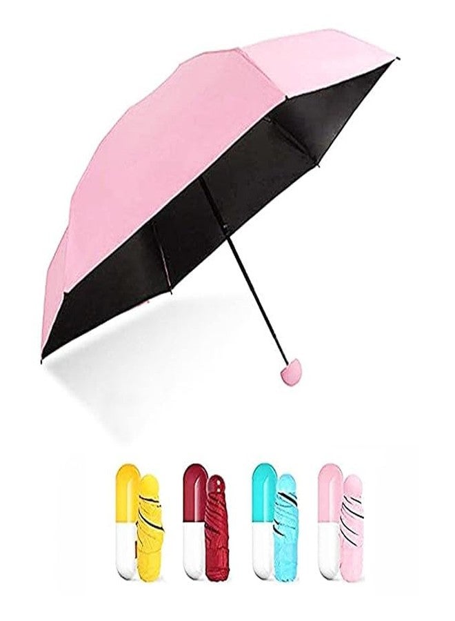 4AJ BAZAAR Capsule Shape Waterproof Ultra Protective/Mini Compact Size/Easy to Carry/Anti-UV Umbrella with Cute Capsules Case (Assorted Colours) - Image 1