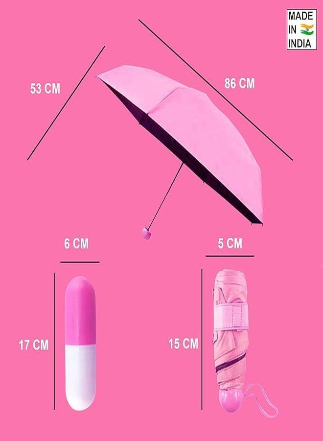 4AJ BAZAAR Capsule Shape Waterproof Ultra Protective/Mini Compact Size/Easy to Carry/Anti-UV Umbrella with Cute Capsules Case (Assorted Colours) - Image 3