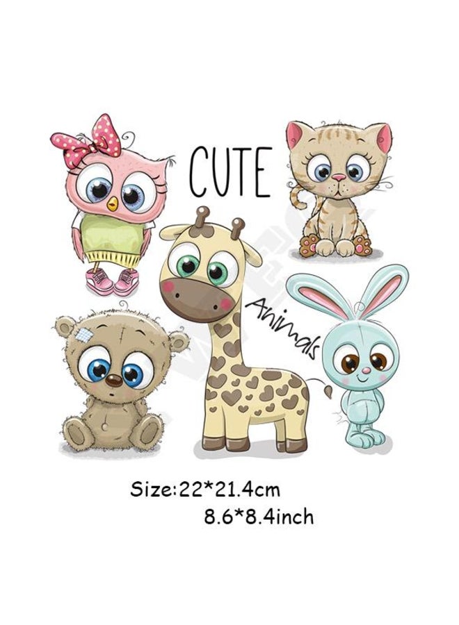 Generic Cute Animals Heat Patches Rabbit Stickers On T-Shirts Custom Accessory Iron On Applique For Kids 