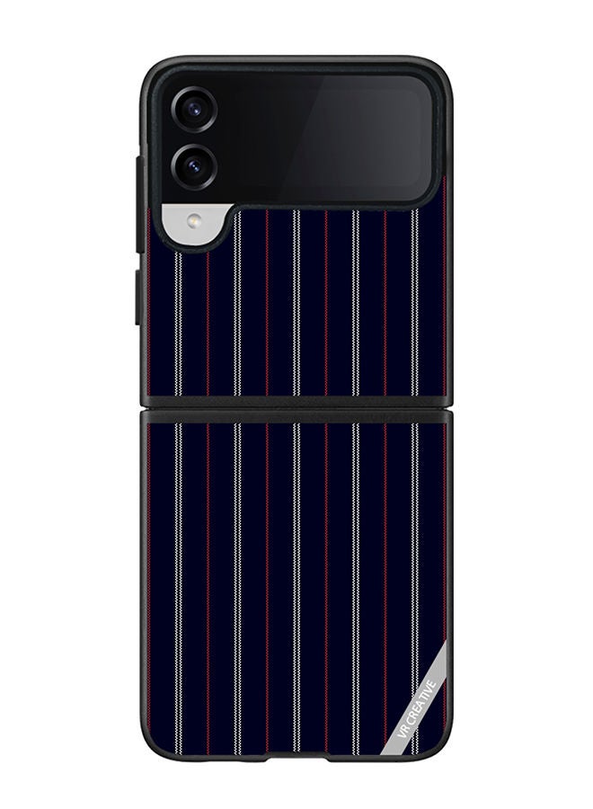 VR CREATIVE Protective Case Cover For Samsung Galaxy Z Flip4 Strips Design Multicolour - Image 1