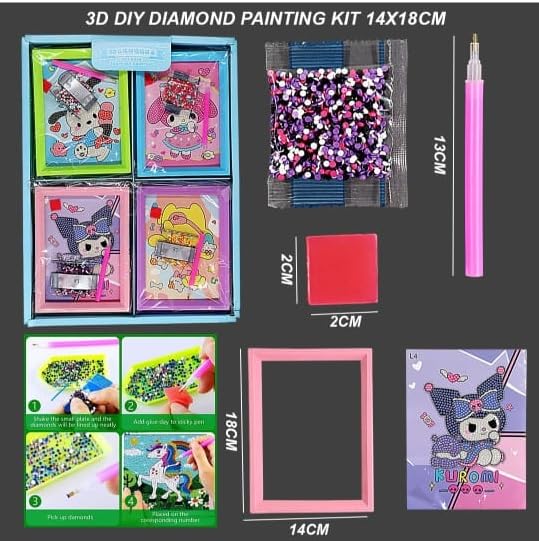 53 Arts طقم رسم الماس ثلاثي الأبعاد 53 فنون تصميم عشوائي DIY مجموعة حرفية للبالغين والأطفال - Image 4