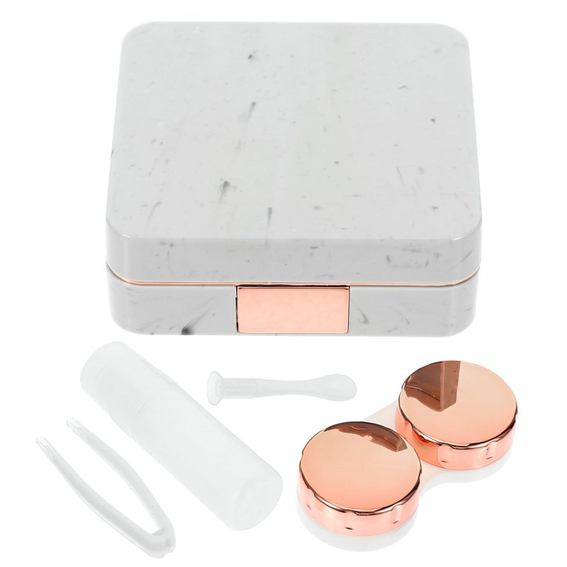 1 Set of Travel -lens Box with Mirror Cute Case Cosmetic Lens Cases with Tools for Women Girls - Image 4