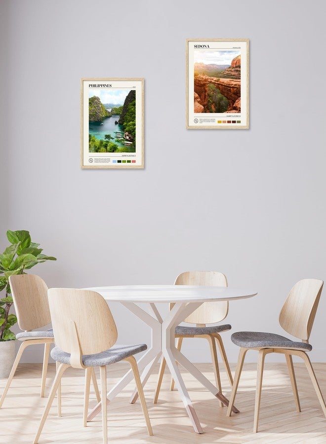 HesenDot Natural OAK Wood Framed Arizona Wall Art,12x16in Sedona's red rock formations Quality Canvas Wall Print,Classic Urban Landmark Wall Decor for Living Room,Bedroom,Office Gallery Set of 1 - Image 5