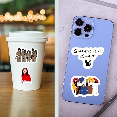 True Flair Pack of 63 Waterproof Friends Vinyl Self-Adhesive Sticker for Adults, Multicolor Tv Series Stickers for Laptop, Journal, Guitar, Mobile - Residue Free - Image 3
