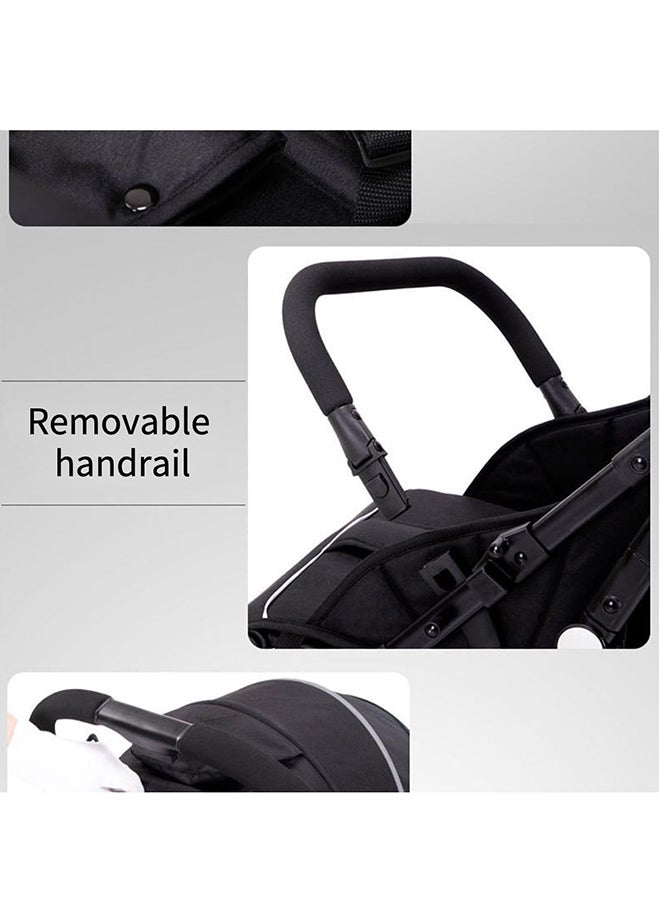 BABYCARA One-touch Folding Extra Storage Shock Absorbent System Prams Lightweight Stroller, Blue - Image 2