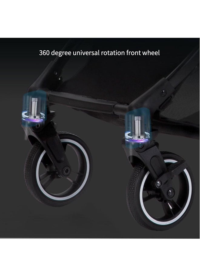 BABYCARA One-touch Folding Extra Storage Shock Absorbent System Prams Lightweight Stroller, Blue - Image 5