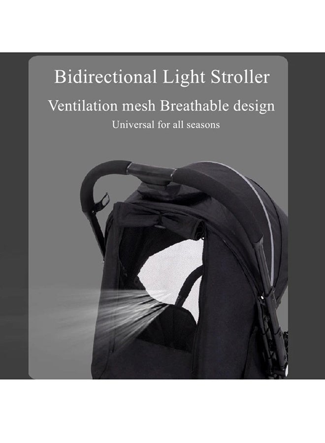 BABYCARA One-touch Folding Extra Storage Shock Absorbent System Prams Lightweight Stroller, Blue - Image 3