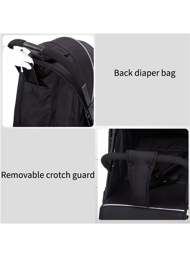 BABYCARA One-touch Folding Extra Storage Shock Absorbent System Prams Lightweight Stroller, Blue - Image 4