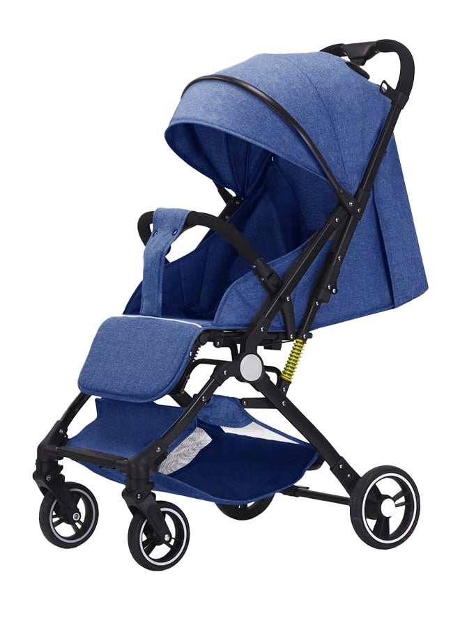BABYCARA One-touch Folding Extra Storage Shock Absorbent System Prams Lightweight Stroller, Blue - Image 1
