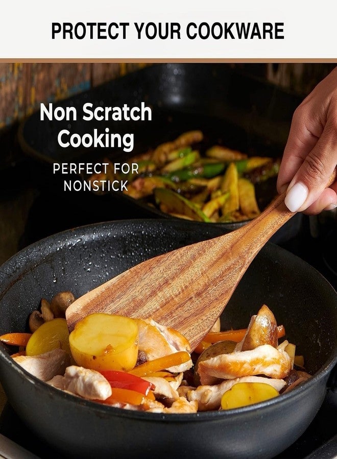 AVARO Wooden Spoons for Cooking -10 Pcs Cooking Utensils Set with Smooth Finish, Durable Teak Wood Kitchen Utensils Set, Nonstick Cooking Utensils, Lightweight, Heat-Resistant, Comfort Grip Kitchen Utensils - Image 4