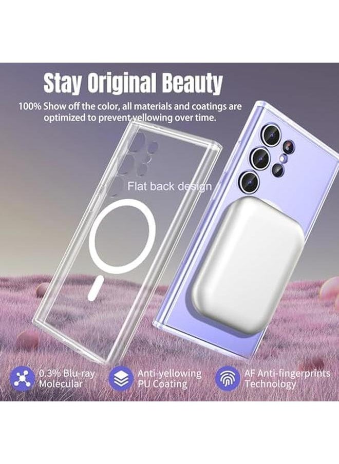 erorex Designed For Samsung Galaxy S24 Ultra Case 5G Compatible With Mag Safe Precise Cutouts For Camera Lenses Transparent Scratch Resistant Shockproof Bumper Phone Cover Magnetic Clear  - Image 4