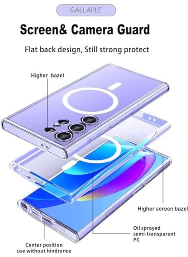 erorex Designed For Samsung Galaxy S24 Ultra Case 5G Compatible With Mag Safe Precise Cutouts For Camera Lenses Transparent Scratch Resistant Shockproof Bumper Phone Cover Magnetic Clear  - Image 3