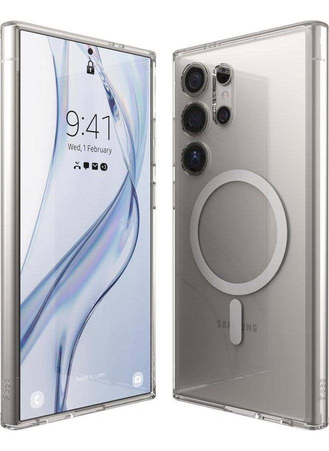 erorex Designed For Samsung Galaxy S24 Ultra Case 5G Compatible With Mag Safe Precise Cutouts For Camera Lenses Transparent Scratch Resistant Shockproof Bumper Phone Cover Magnetic Clear  - Image 1