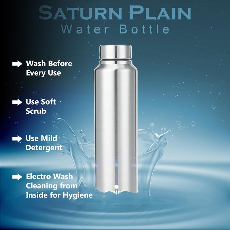 Unify Stainless Steel Water Bottle 1 Litre for Fridge, School, Office, Gym, Travel | Leak Proof | Rust Free | BPA Free | Easy to Carry Bottle for Girls, Boys, Kids & Adults (Saturn, Set of 1, 1000 ml) - Image 3