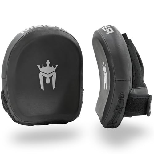 Meister 3D Armor Padded Target Mitts Curved Micro Focus Pads for Boxing MMA Black - Image 1