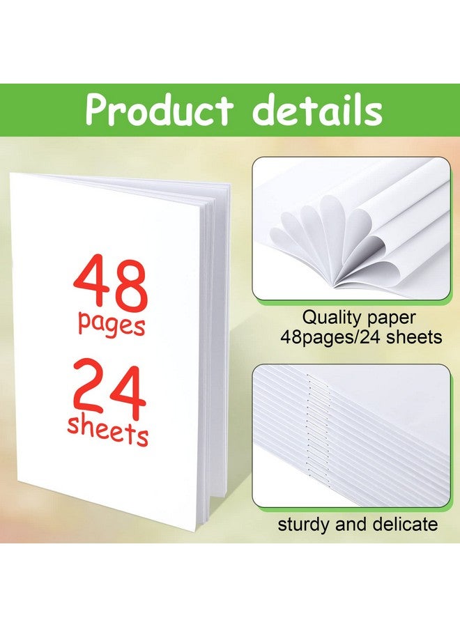 Geyee White Blank Books for Kids to Write Stories Unlined Sketch Book Paper White Notebook 5.5 x 8.5 Inch Write Your Own Book for Kids Bulk Journaling, Art, Writing, Drawing Supplies, 24 Pages (50 Pcs) - Image 3