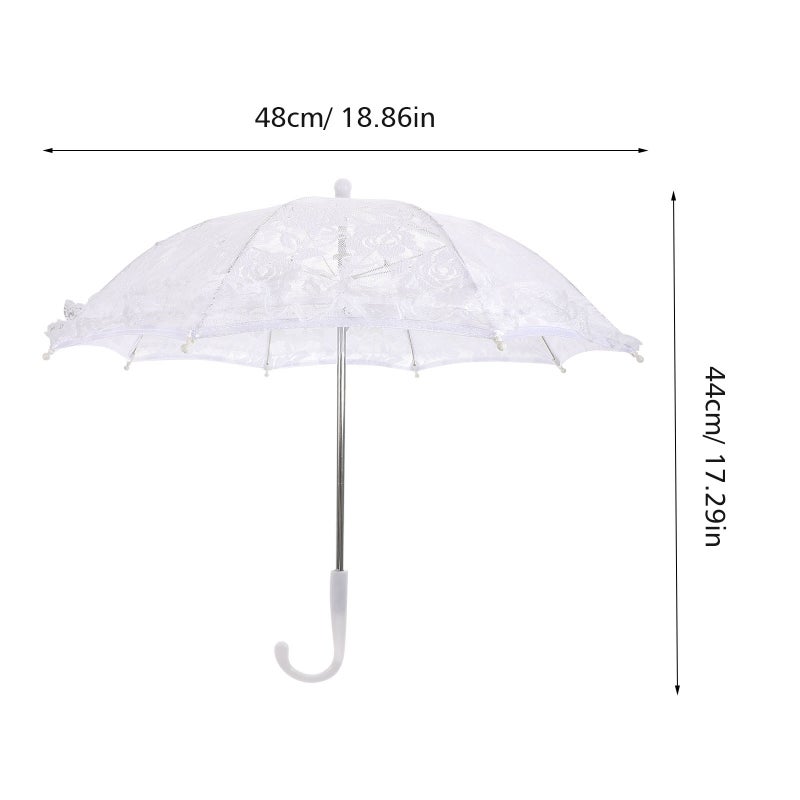 2pcs Lace Umbrella Scene Props Lace Parasol Umbrella for Wedding Stage Performance Photography - Image 2