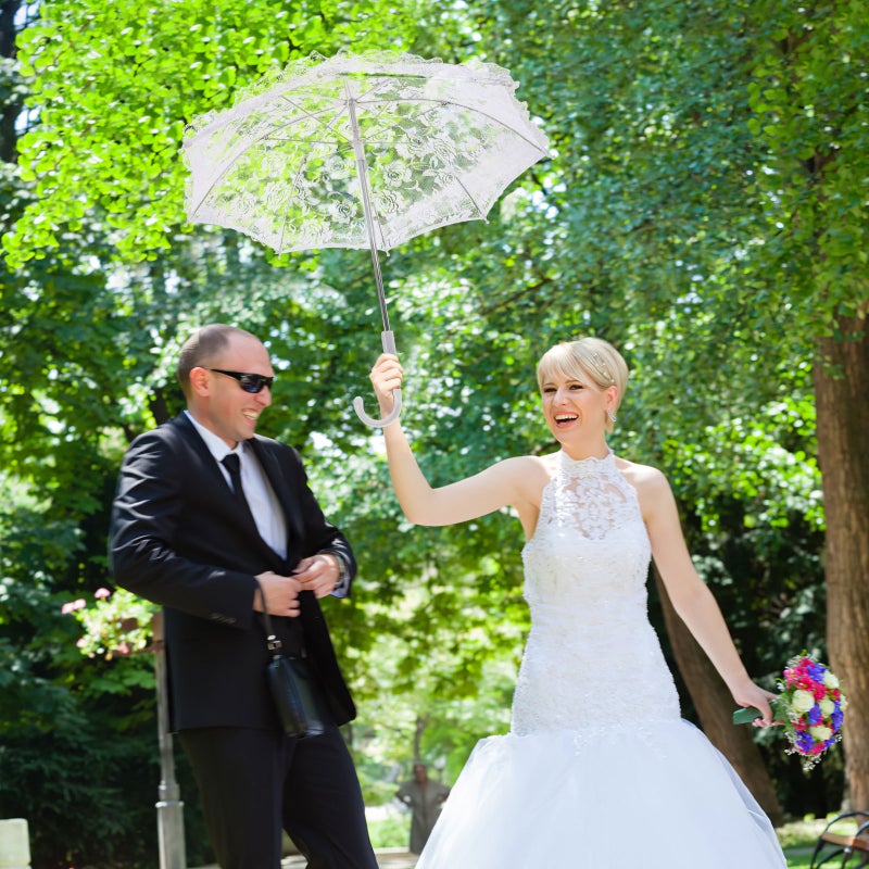 2pcs Lace Umbrella Scene Props Lace Parasol Umbrella for Wedding Stage Performance Photography - Image 1