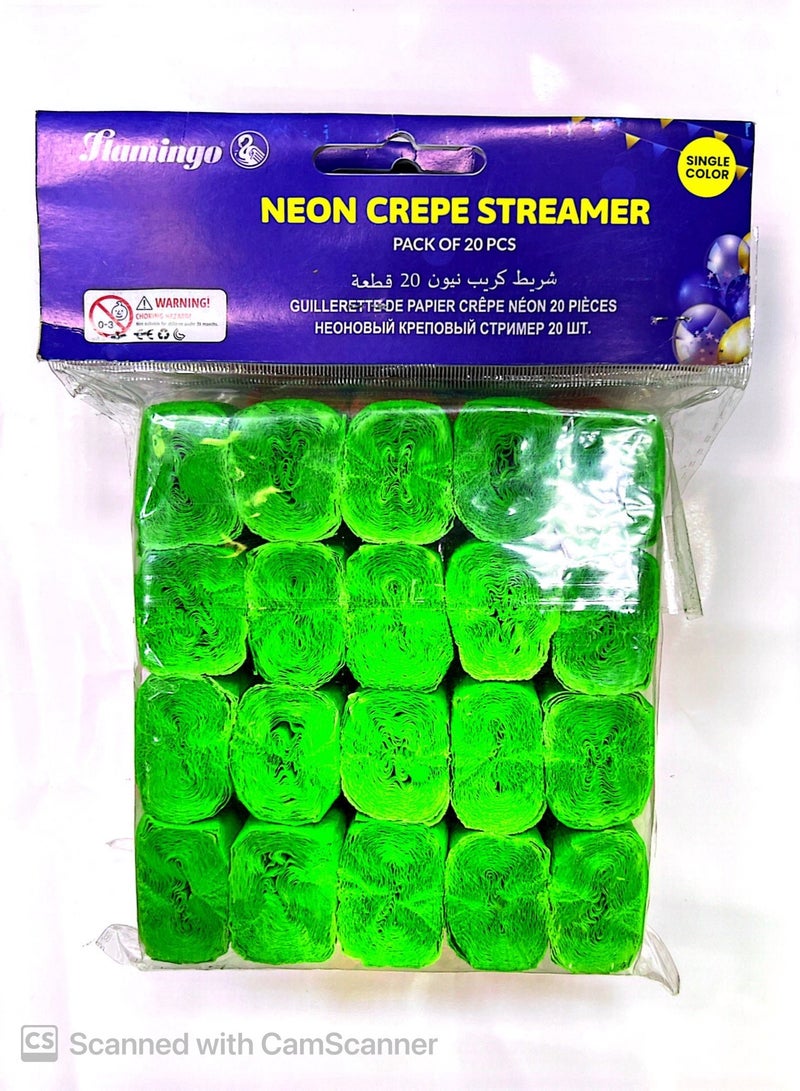 Terabyte Green Crepe Paper Streamers 20 Rolls Green Party Streamer for Various Birthday Party Wedding Festival Party Decorations - Image 2