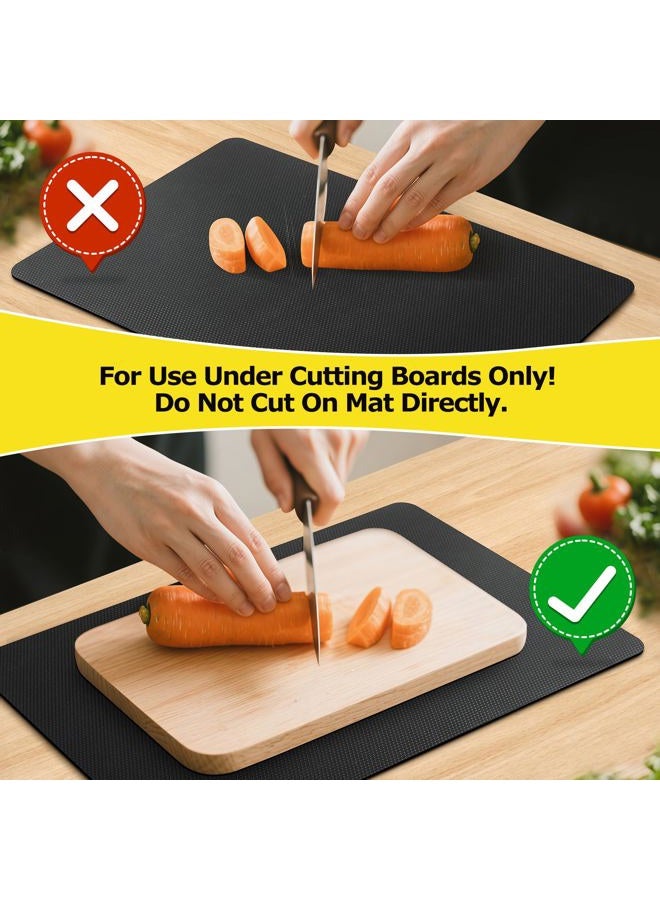 Xfenvs Upgraded 10” x 15” Non-Adhesive Non-Slip Cutting Board Mat, Multi-Purpose Non-Slip Pad for Chefs & Home Cooks, Safety Grip Mat Under Kitchen Cutting Boards, Drawer Liners (Black, 1 Pack) - Image 2