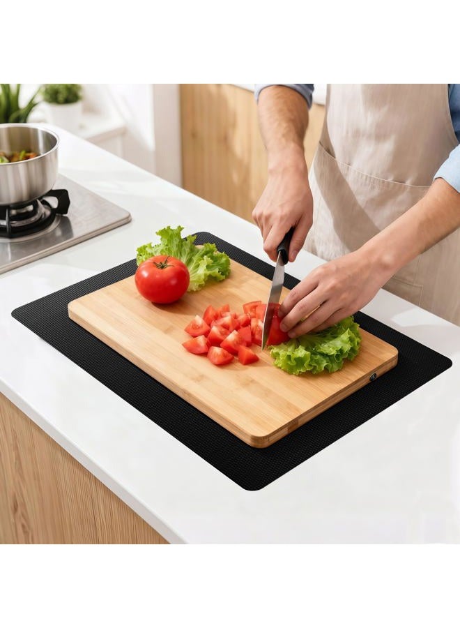 Xfenvs Upgraded 10” x 15” Non-Adhesive Non-Slip Cutting Board Mat, Multi-Purpose Non-Slip Pad for Chefs & Home Cooks, Safety Grip Mat Under Kitchen Cutting Boards, Drawer Liners (Black, 1 Pack) - Image 1