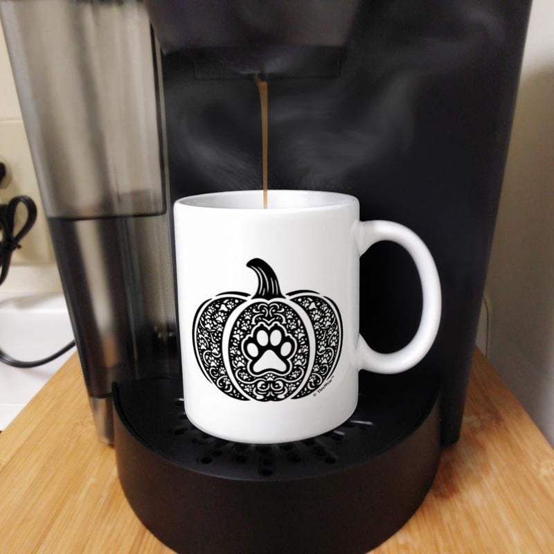 ThisWear Halloween Mugs Coffee Dog Print Pumpkin 2 Pack 11oz Ceramic Coffee Mug Set - Image 5