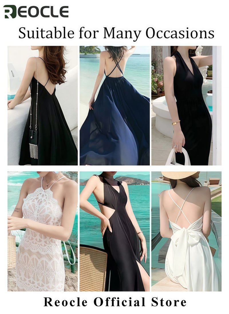 REOCLE - 5PCS Women's Adhesive Bras Strapless Backless Bra Invisible Lift Up Adhesive Cover Bra Comfortable & Reusable Silicone Rabbit Ear Bras for Strapless Backless Evening Dresses & Prom Dresses & Bridal Dress - Image 1