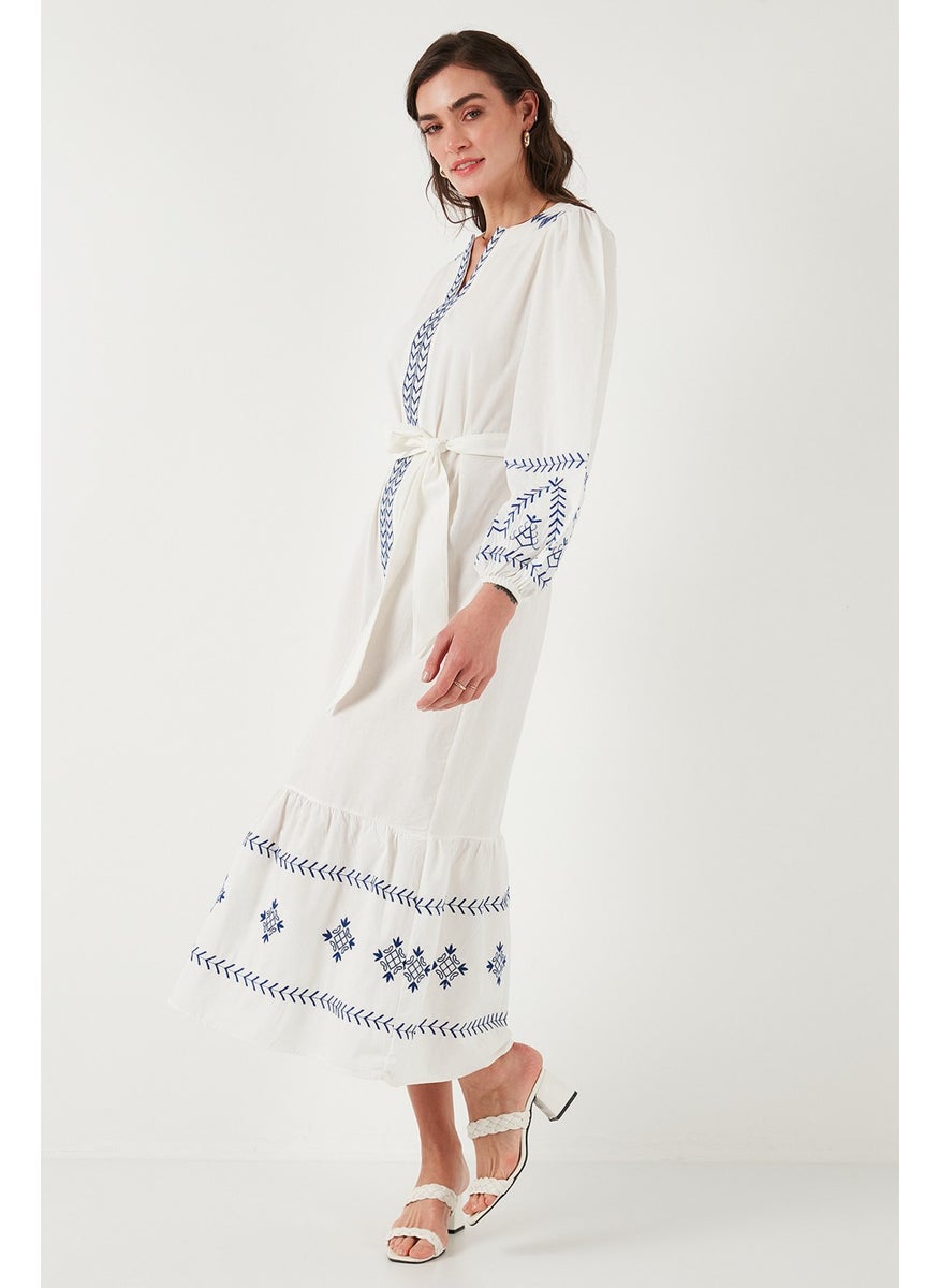 Cotton Regular Fit Balloon Sleeve Embroidered Long Dress Women's Dress 676202 - pzsku/Z965CEB7FA53523DABDDDZ/45/_/1741264994/83201275-2768-4f7d-a5d6-a5cbcca08481