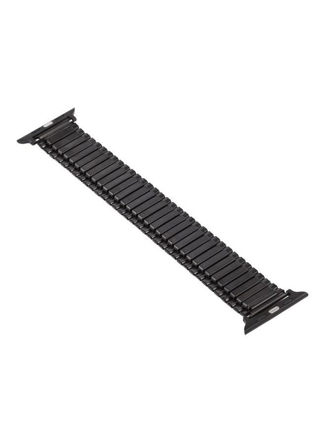 NIBEMINENT Elastic Watchband For Apple Watch Series 7 41mm/6 & SE 5 4 40mm/3 2 1 38mm Black - Image 3