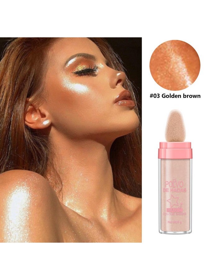 URQT 3 Color Polvo De Hadas Fairy Dust Highlight Patting Powder - Full Body Contouring And Clavicle Pearlescent Patting Powder For Face And Eye, Halloween Sparkling Body Glitter Powder (Trio) - Image 3