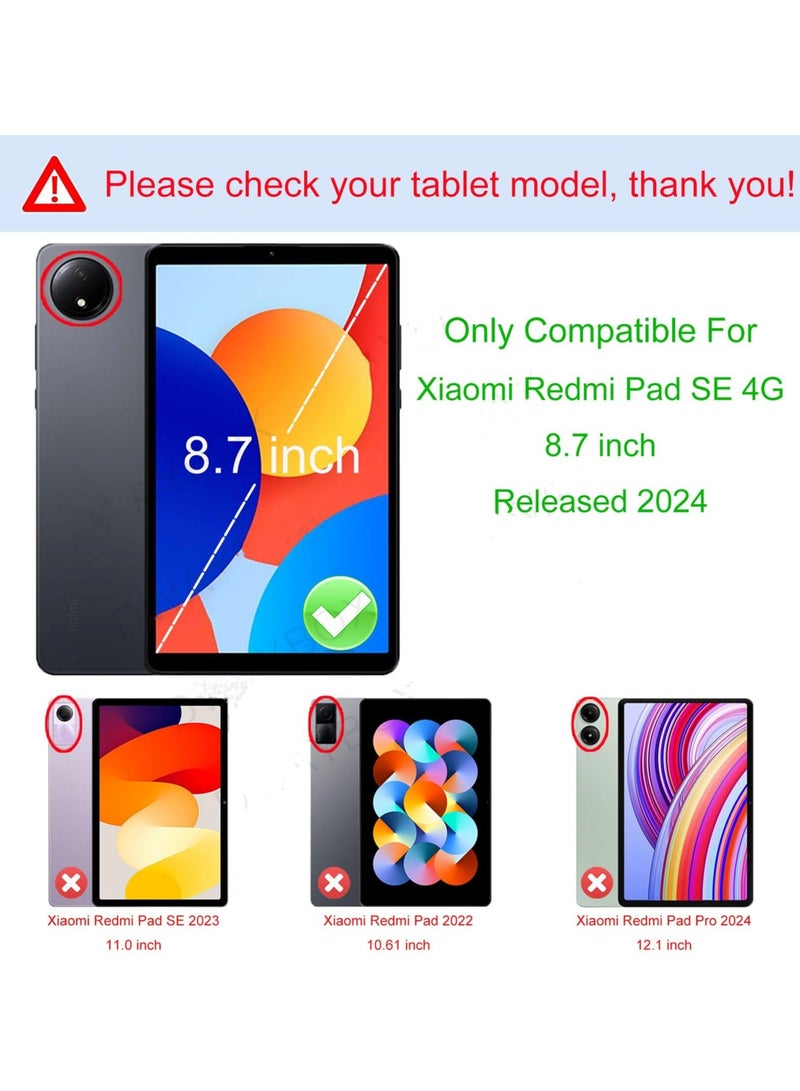 Case for Xiaomi Redmi Pad SE 8.7'' 2024 Folding Folio Ultra-Thin PU Leather Stand Case Cover for Xiaomi Redmi Pad SE 8.7 (Dark Green) - Image 2