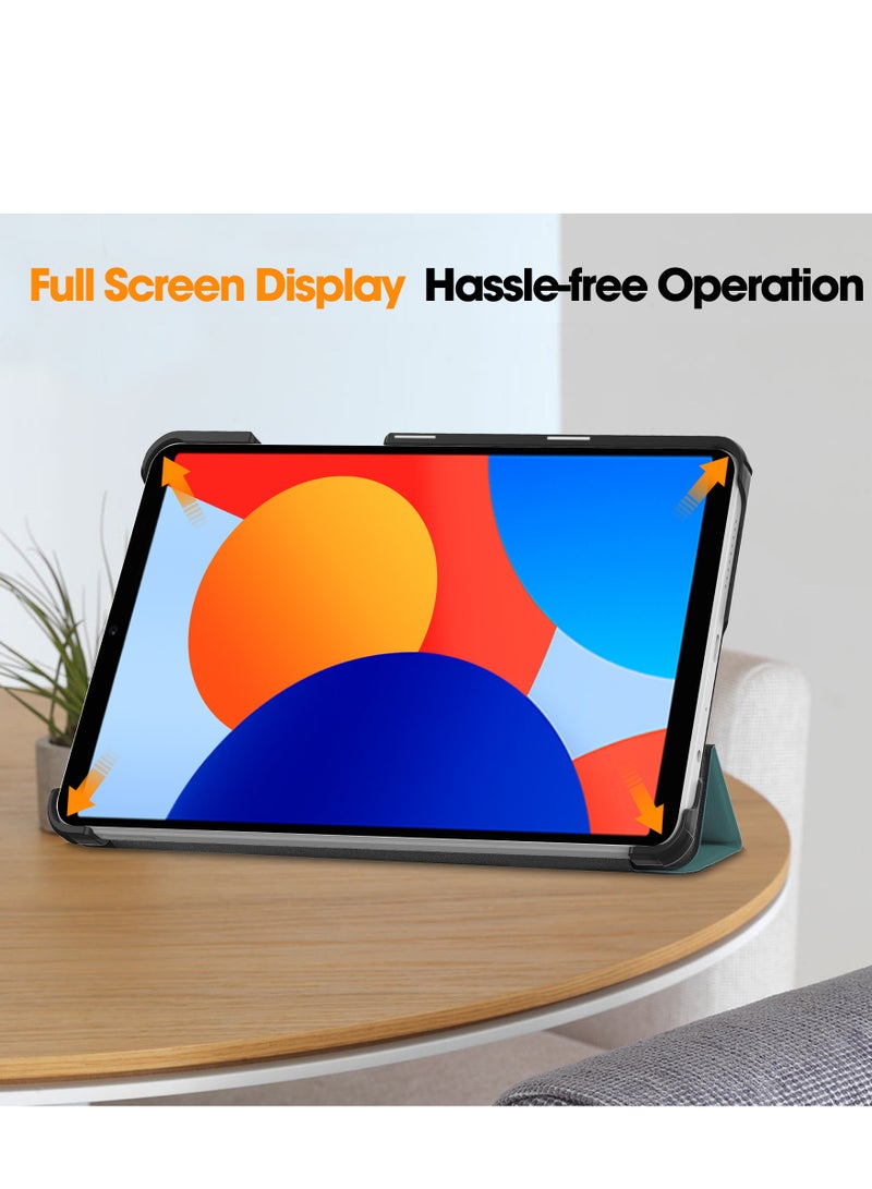 Case for Xiaomi Redmi Pad SE 8.7'' 2024 Folding Folio Ultra-Thin PU Leather Stand Case Cover for Xiaomi Redmi Pad SE 8.7 (Dark Green) - Image 4