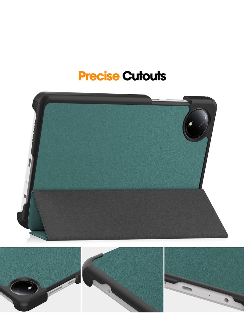 Case for Xiaomi Redmi Pad SE 8.7'' 2024 Folding Folio Ultra-Thin PU Leather Stand Case Cover for Xiaomi Redmi Pad SE 8.7 (Dark Green) - Image 5