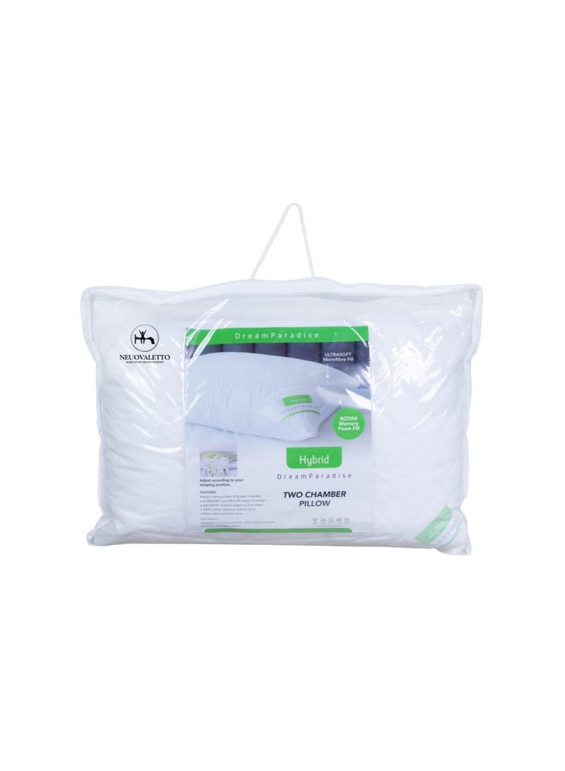 نيوفالييتو وسادة دريم بارادايس – غطاء مبطن بنقشة ماسية من قطن 100٪ | حشوة مزدوجة الطبقات: ألياف دقيقة فائقة النعومة (الطبقة العلوية) + رغوة الذاكرة روتيني (الطبقة السفلية) - Image 2