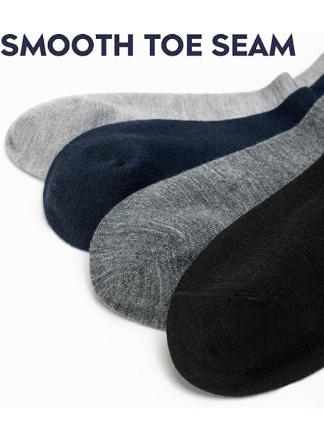 Men's Thin Merino Wool Socks, Cozy Casual Winter Warm Breathable Mid-calf Dress Socks 3/6 Pairs Pack - Image 5