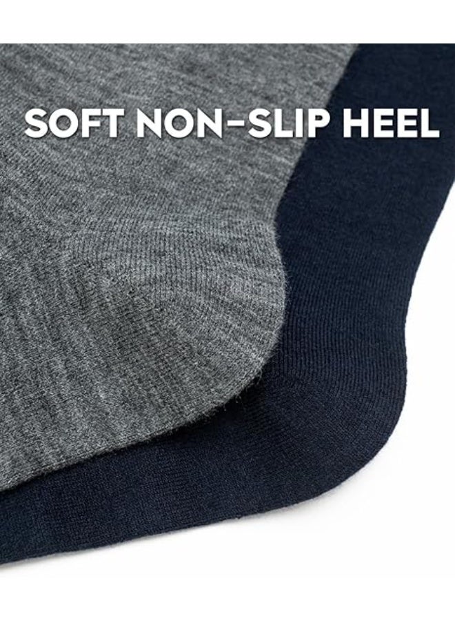 Men's Thin Merino Wool Socks, Cozy Casual Winter Warm Breathable Mid-calf Dress Socks 3/6 Pairs Pack - Image 3