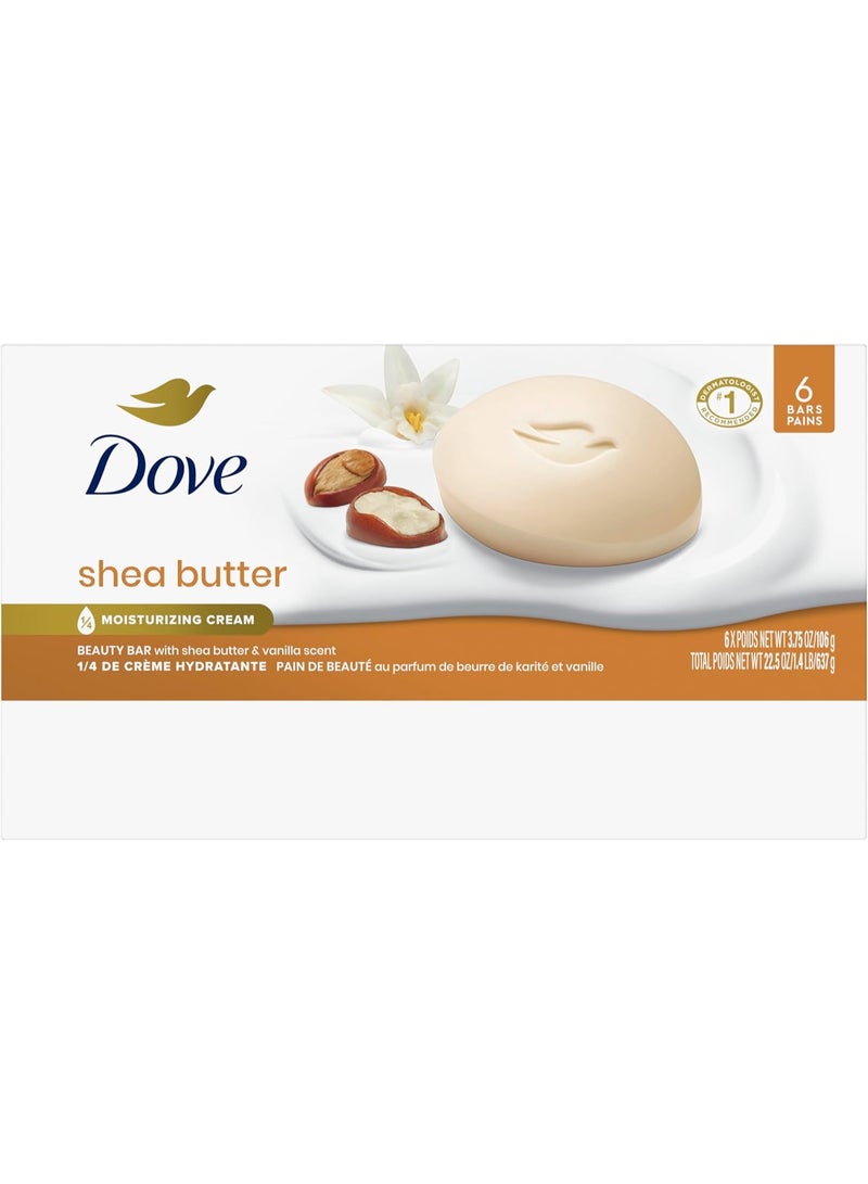 دوف صابون دوف للعناية بالبشرة بزبدة الشيا، عبوة تحتوي على 6 قطع  (106 غرام لكل قطعة) - Image 3