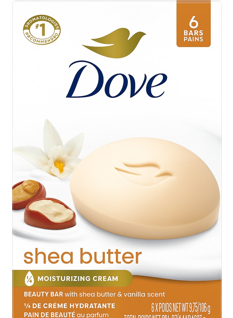 دوف صابون دوف للعناية بالبشرة بزبدة الشيا، عبوة تحتوي على 6 قطع  (106 غرام لكل قطعة) - Image 2