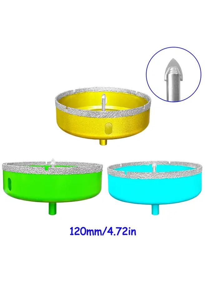 Light Green 120MM Diamond Core Drill Bit with Centering Tip for Tile Glass Metal - Image 2