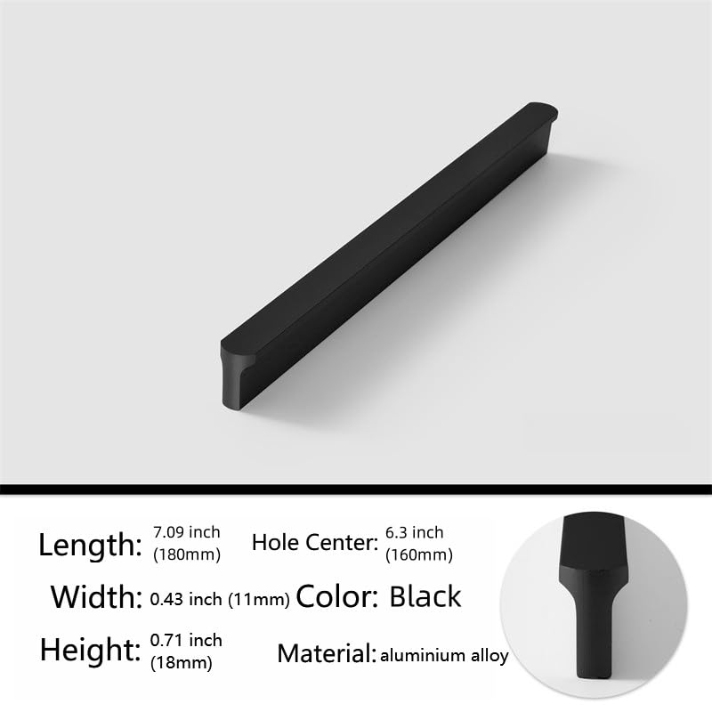 Shozafia 5 Pack Black Cabinet Pulls Kitchen Hardware Handles for Dresser Drawers T Shape Cabinet Hardware 709 inchBlack - Image 3