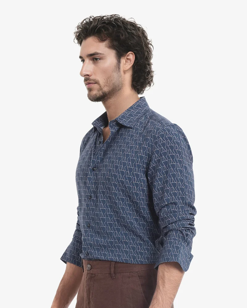 Rare Rabbit Men's Monogram Print Shirt