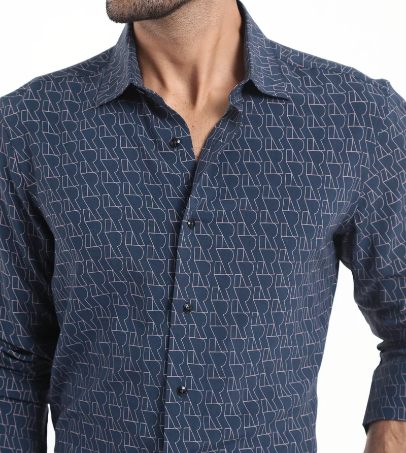 Rare Rabbit Men's Monogram Print Shirt
