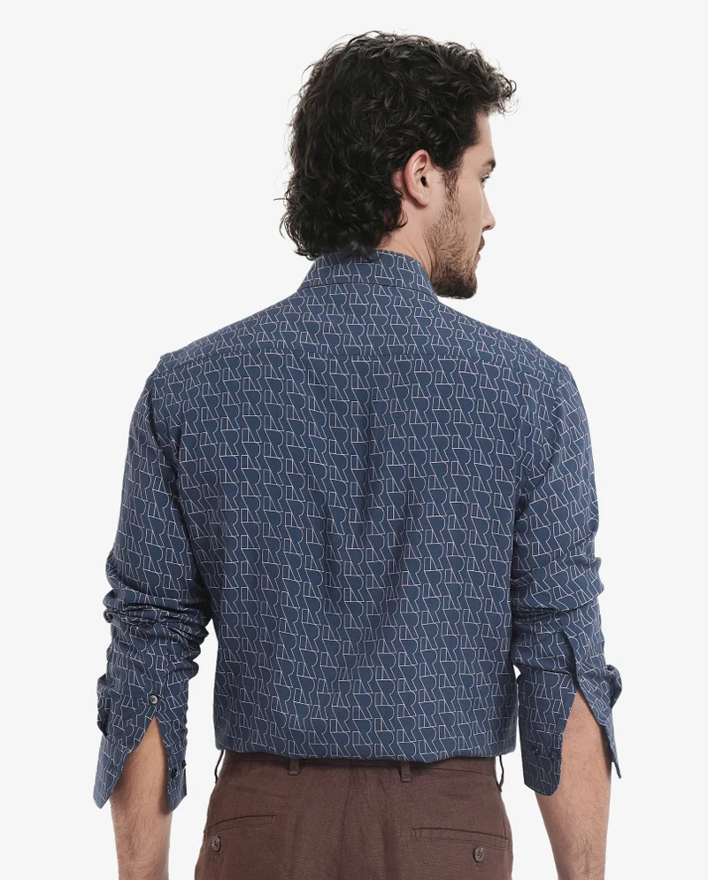 Rare Rabbit Men's Monogram Print Shirt