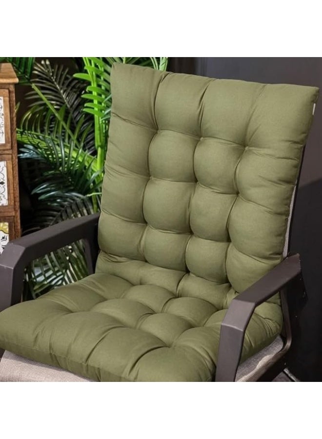 Padded chair cover 45x100 cm – comfortable cushion with a fixed back and base tie, high-density fiber filling and soft HR cotton fabric - Image 1
