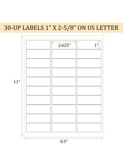 FungLam 1" X 2-5/8" Shipping Address Labels 900 Label Stickers Paper For Laser/Inkjet Printer 30 Per Page Printable Mailing Labels (30 Sheets, 900 Labels)  - Image 2