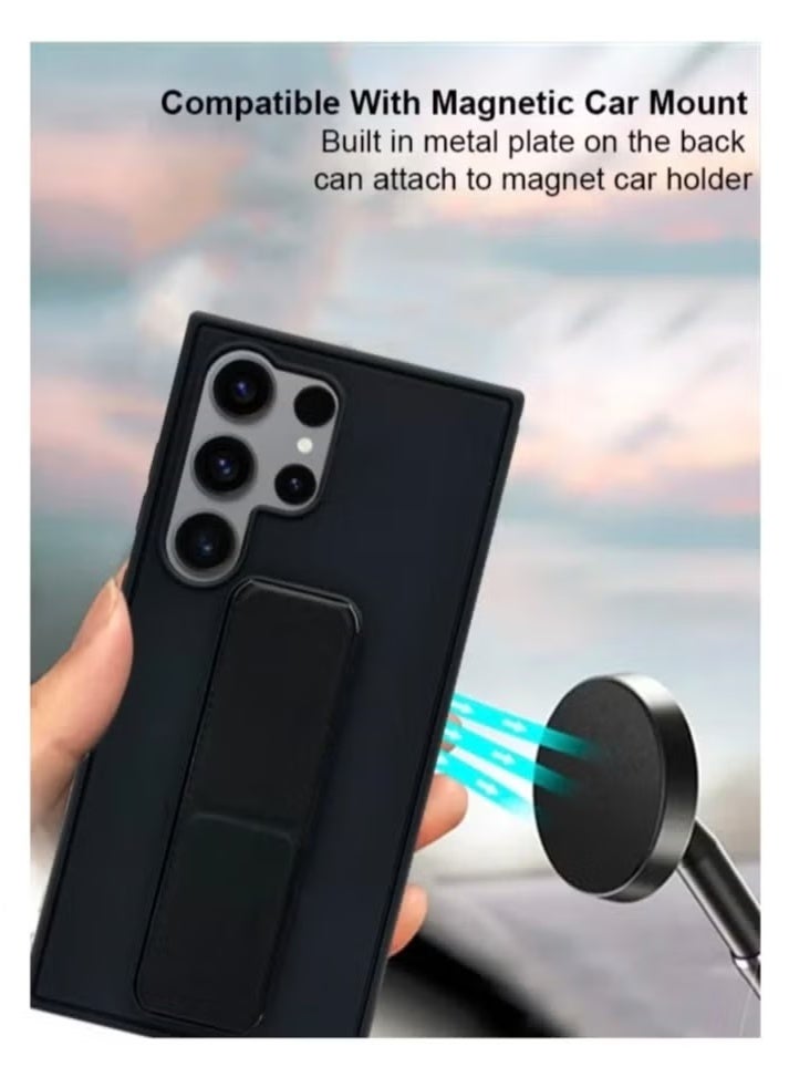 Raxoom Case Cover For Samsung Galaxy S25 Ultra With Magnetic Hand Grip 3 in 1 Black - Image 3