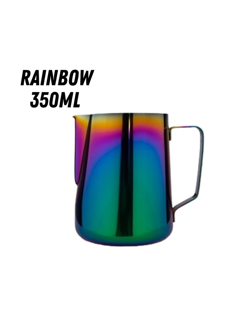 تايم مور كوب حليب مزبد من الفولاذ المقاوم للصدأ، إبريق قهوة قوس قزح350 مل - Image 1